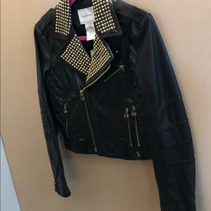PIERRE BALMAIN BLACK LEATHER JACKET